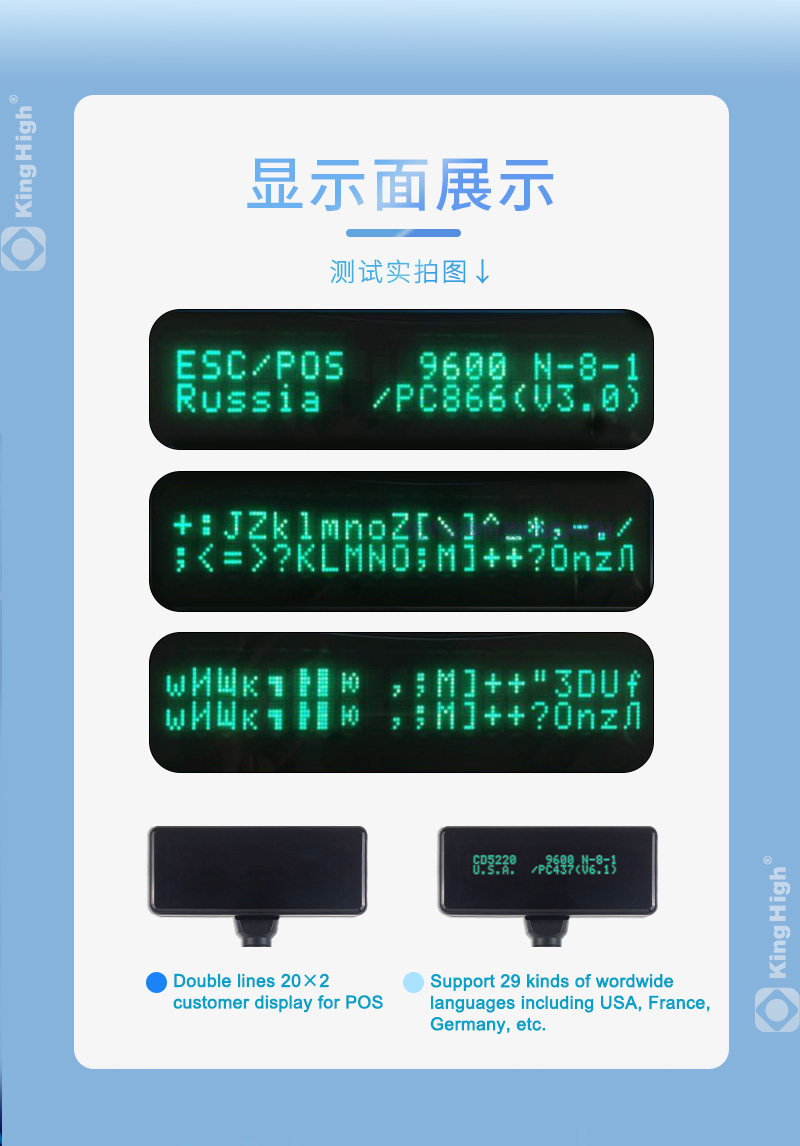 Pole Display Customer - USB Port Dual Black White Customer