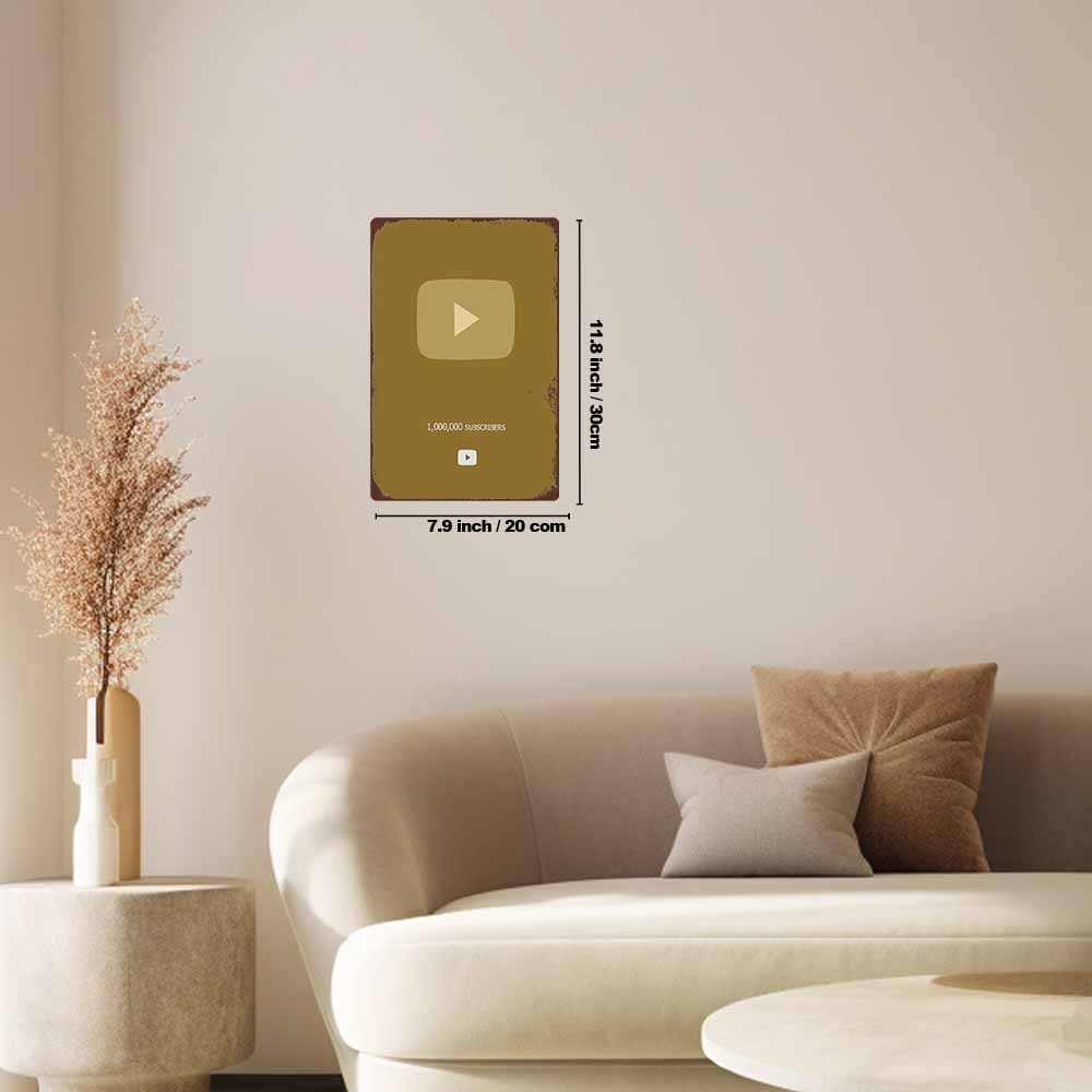 Retro Metal Sign 2D Flat YouTu - Office Youtuber review and price