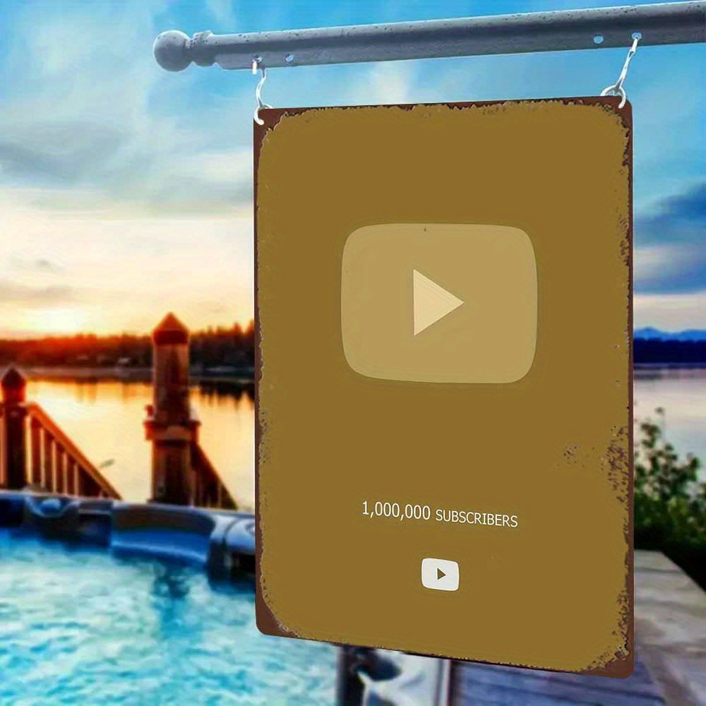 Retro Metal Sign 2D Flat YouTu - Office Youtuber review and price