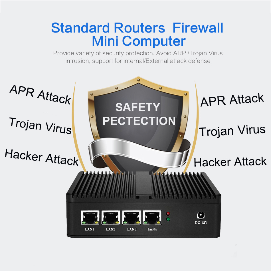 Fanless Mini PC 4 Ethernet Cel - Thin Client Mini Pc review and price